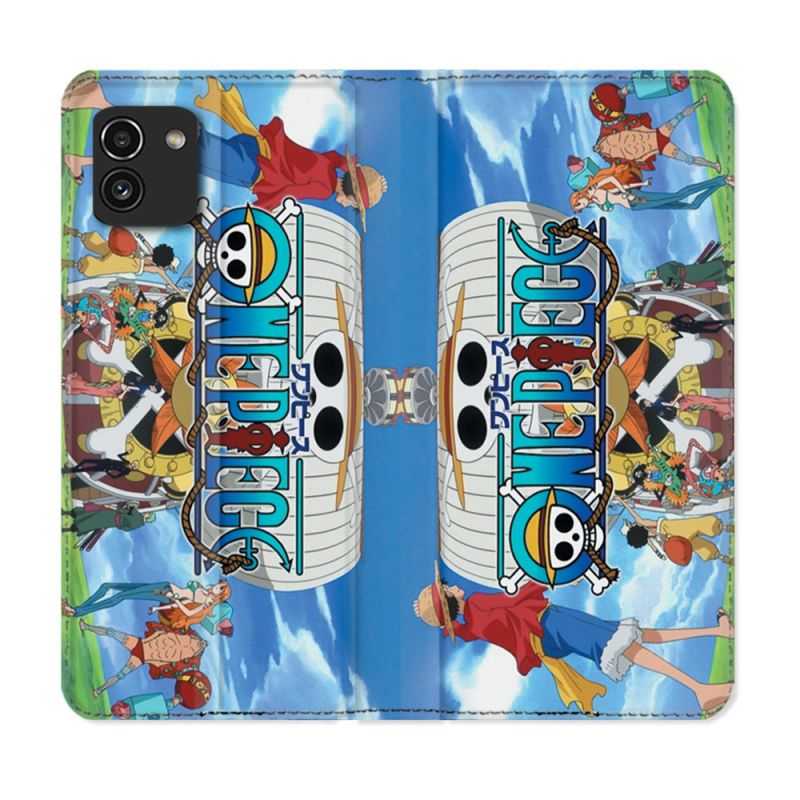Housse Cuir Portefeuille pour Samsung Galaxy A03 Manga One Piece Sunny