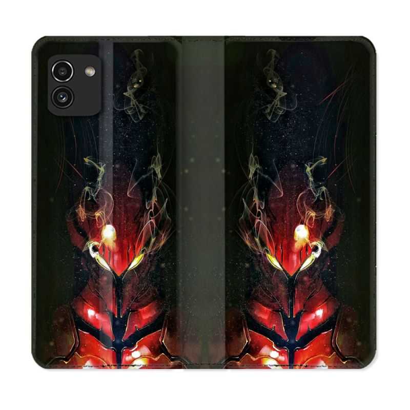 Housse Cuir Portefeuille pour Samsung Galaxy A03 Manga Solo Leveling Igris