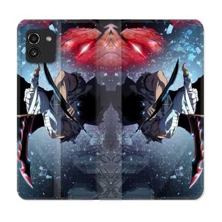 Housse Cuir Portefeuille pour Samsung Galaxy A03 Manga Solo Leveling Sung Epee