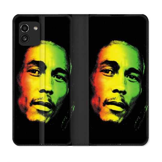 Housse Cuir Portefeuille pour Samsung Galaxy A03 Musique Bob Marley 2