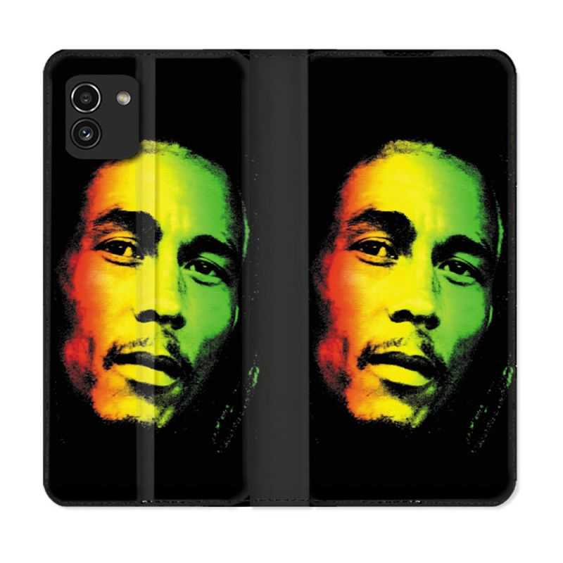 Housse Cuir Portefeuille pour Samsung Galaxy A03 Musique Bob Marley 2