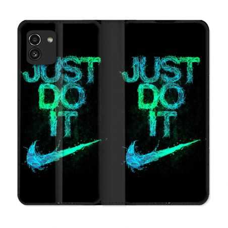 Housse Cuir Portefeuille pour Samsung Galaxy A03 Nike Just Do It