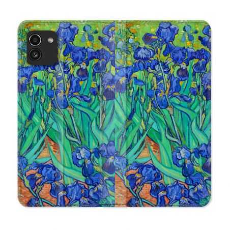 Housse Cuir Portefeuille pour Samsung Galaxy A03 Peinture Iris