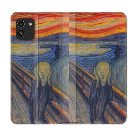 Housse Cuir Portefeuille pour Samsung Galaxy A03 Peinture Le Cri