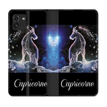 Housse Cuir Portefeuille pour Samsung Galaxy A03 Signe Zodiaque 2 Capricorne