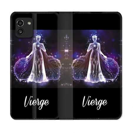 Housse Cuir Portefeuille pour Samsung Galaxy A03 Signe Zodiaque 2 Vierge