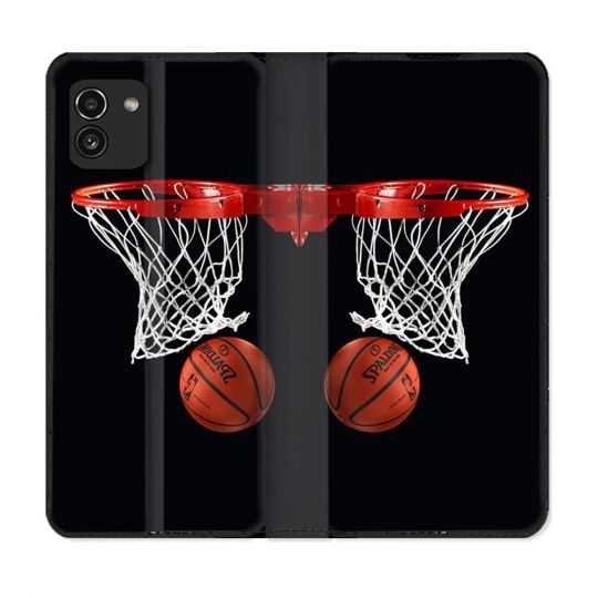 Housse Cuir Portefeuille pour Samsung Galaxy A03 Sport Basket Panier