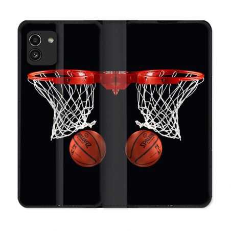 Housse Cuir Portefeuille pour Samsung Galaxy A03 Sport Basket Panier