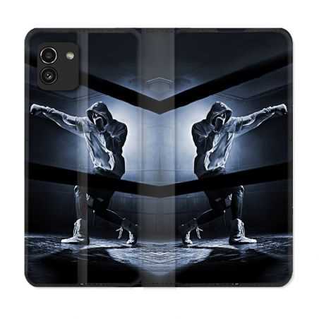 Housse Cuir Portefeuille pour Samsung Galaxy A03 Sport Boxe Poing