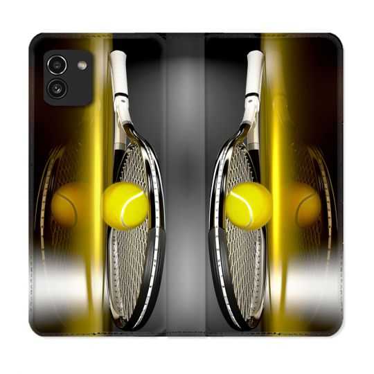 Housse Cuir Portefeuille pour Samsung Galaxy A03 Sport Tennis Reflet