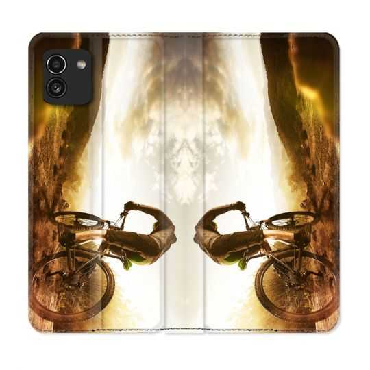 Housse Cuir Portefeuille pour Samsung Galaxy A03 Sport VTT Soleil