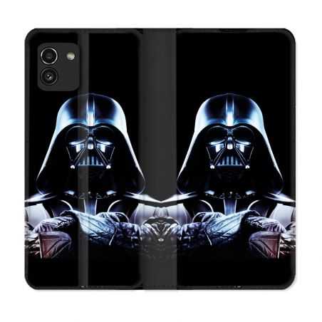 Housse Cuir Portefeuille pour Samsung Galaxy A03 Star Wars - Dark Vador Noir