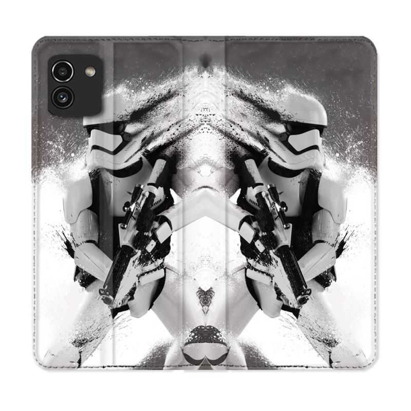 Housse Cuir Portefeuille pour Samsung Galaxy A03 Star Wars - Trooper