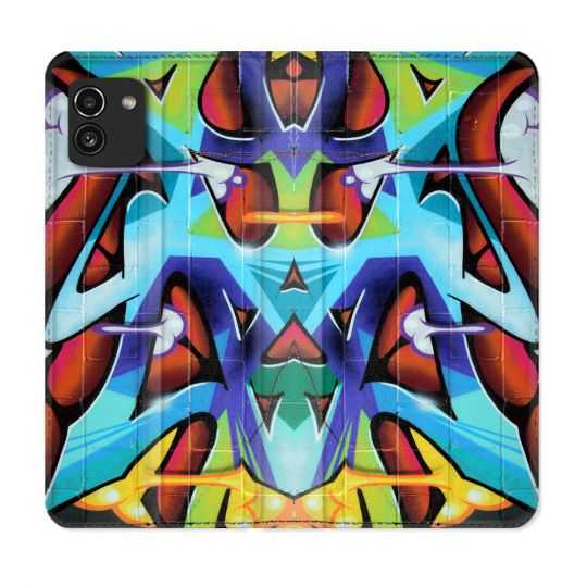 Housse Cuir Portefeuille pour Samsung Galaxy A03 Street Art Graf Color