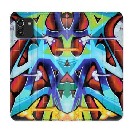 Housse Cuir Portefeuille pour Samsung Galaxy A03 Street Art Graf Color