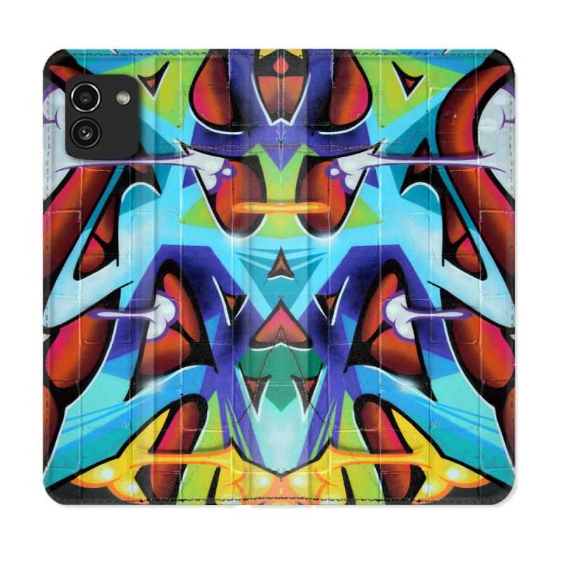 Housse Cuir Portefeuille pour Samsung Galaxy A03 Street Art Graf Color
