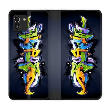 Housse Cuir Portefeuille pour Samsung Galaxy A03 Street Art Graffiti
