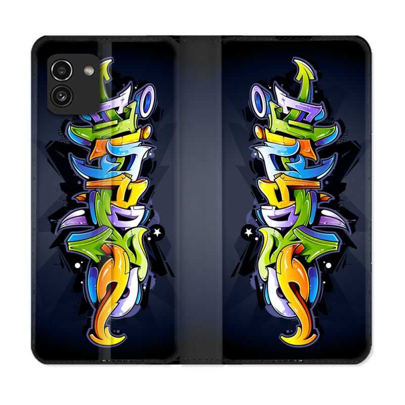 Housse Cuir Portefeuille pour Samsung Galaxy A03 Street Art Graffiti