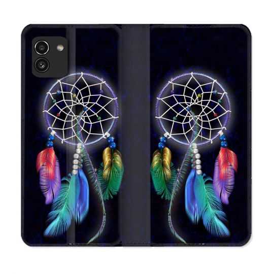 Housse Cuir Portefeuille pour Samsung Galaxy A03 Zen Attrape Reve Multicolore