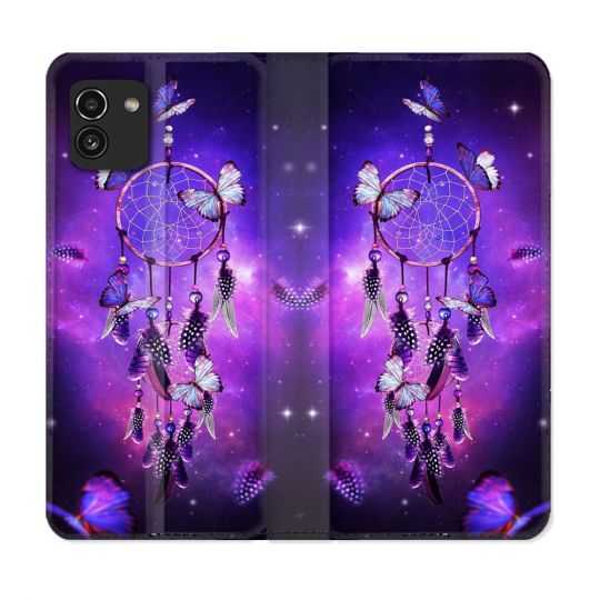 Housse Cuir Portefeuille pour Samsung Galaxy A03 Zen Attrape Reve Papillon