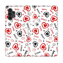 Housse Cuir Portefeuille pour Samsung Galaxy A13 4G Amour Love