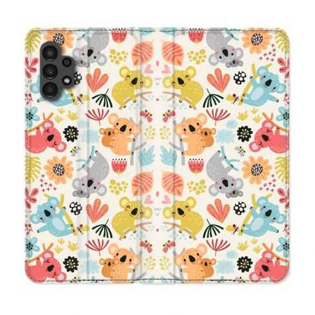 Housse Cuir Portefeuille pour Samsung Galaxy A13 4G Animal Koala Pattern
