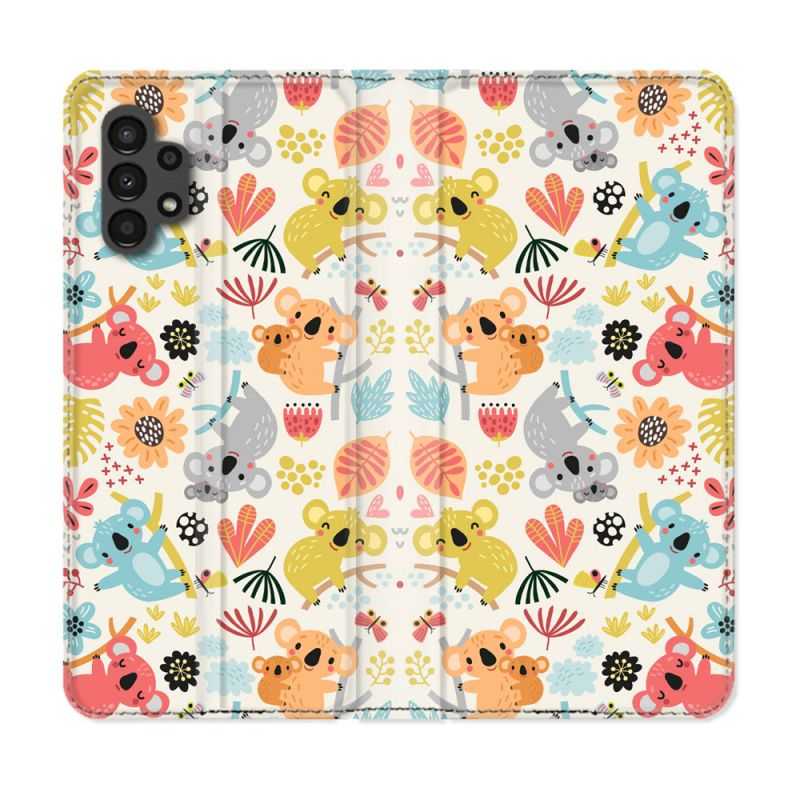 Housse Cuir Portefeuille pour Samsung Galaxy A13 4G Animal Koala Pattern