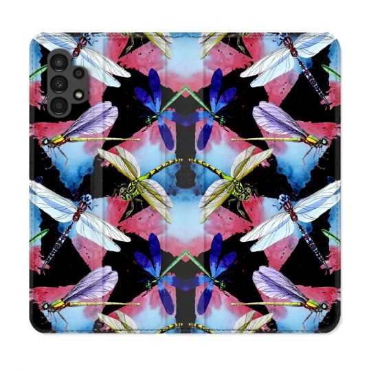Housse Cuir Portefeuille pour Samsung Galaxy A13 4G Animal Libellule