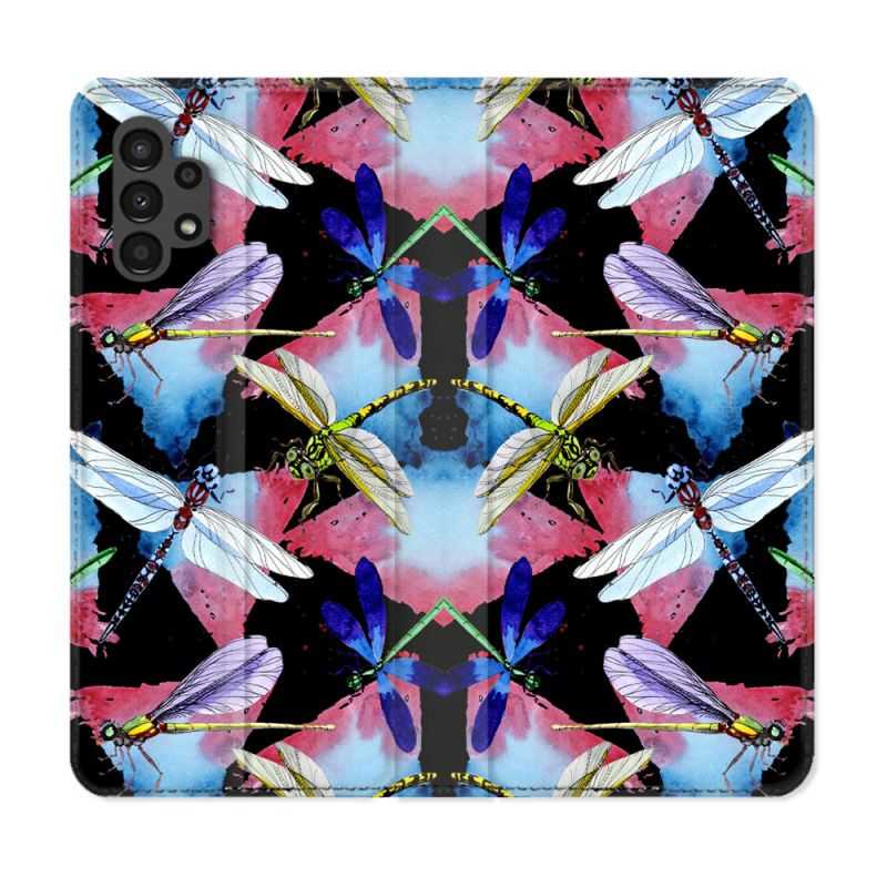 Housse Cuir Portefeuille pour Samsung Galaxy A13 4G Animal Libellule