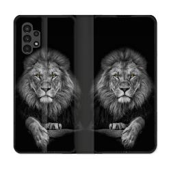 Housse Cuir Portefeuille pour Samsung Galaxy A13 4G Animal Lion Majestueux