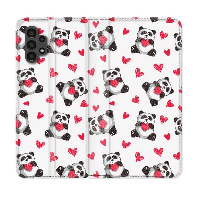 Housse Cuir Portefeuille pour Samsung Galaxy A13 4G Animal Panda Color