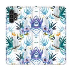 Housse Cuir Portefeuille pour Samsung Galaxy A13 4G Animal Perroquet Peinture
