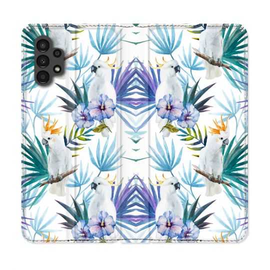 Housse Cuir Portefeuille pour Samsung Galaxy A13 4G Animal Perroquet Peinture
