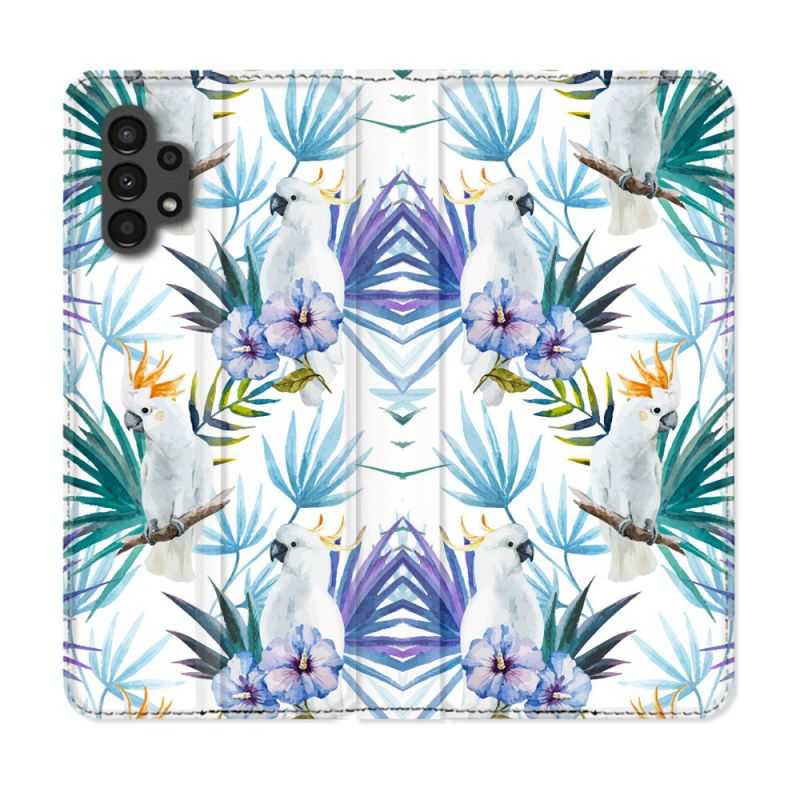 Housse Cuir Portefeuille pour Samsung Galaxy A13 4G Animal Perroquet Peinture