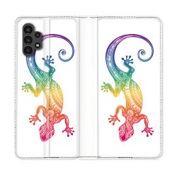Housse Cuir Portefeuille pour Samsung Galaxy A13 4G Animal Salamandre Color