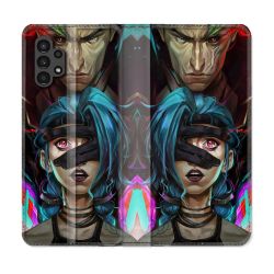 Housse Cuir Portefeuille pour Samsung Galaxy A13 4G Arcane Jynx Bleu