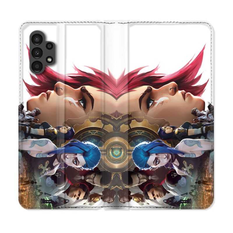 Housse Cuir Portefeuille pour Samsung Galaxy A13 4G Arcane Jynx Sœur