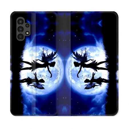 Housse Cuir Portefeuille pour Samsung Galaxy A13 4G Fantastique Fee Lune