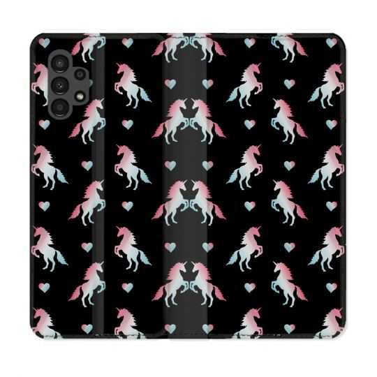Housse Cuir Portefeuille pour Samsung Galaxy A13 4G Fantastique Licorne Pattern