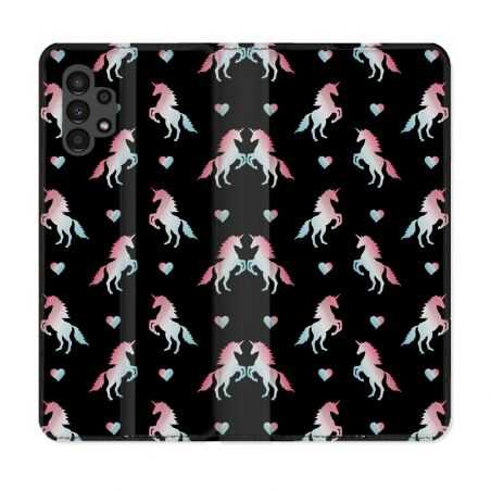Housse Cuir Portefeuille pour Samsung Galaxy A13 4G Fantastique Licorne Pattern