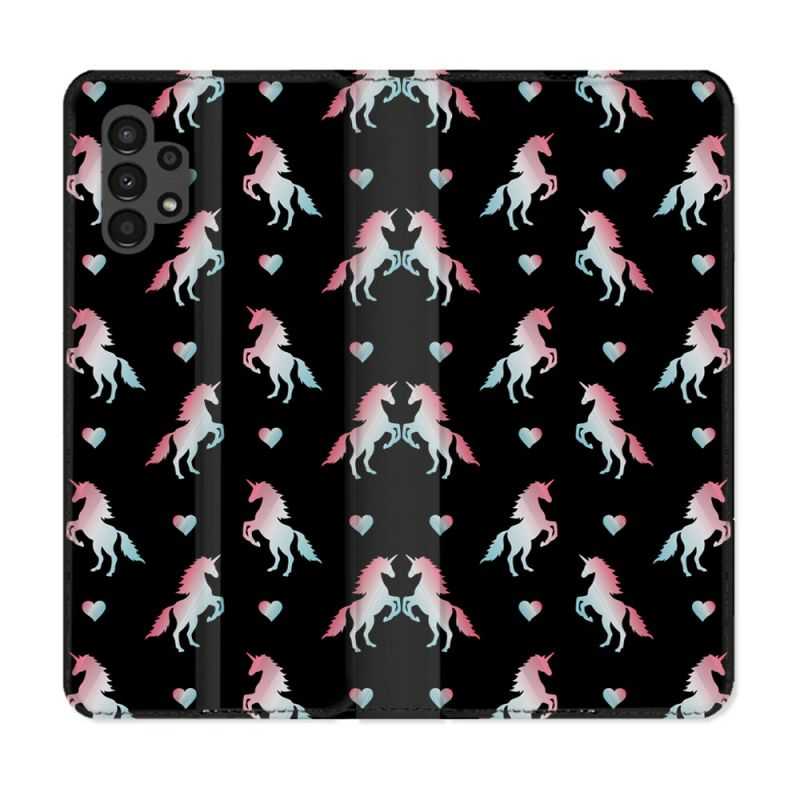 Housse Cuir Portefeuille pour Samsung Galaxy A13 4G Fantastique Licorne Pattern