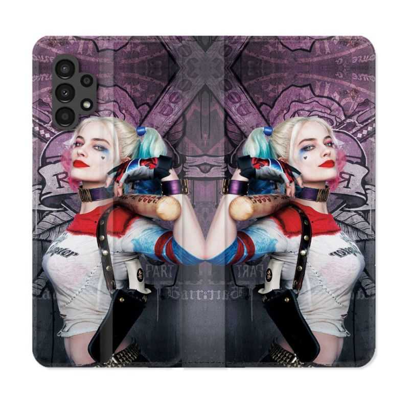 Housse Cuir Portefeuille pour Samsung Galaxy A13 4G Harley Quinn Batte
