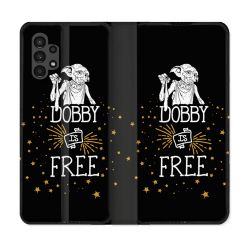 Housse Cuir Portefeuille pour Samsung Galaxy A13 4G Harry Potter Dobby Free Noir