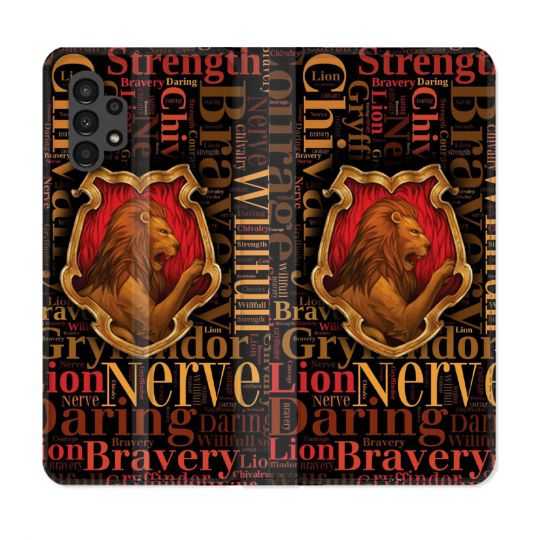 Housse Cuir Portefeuille pour Samsung Galaxy A13 4G Harry Potter Griffondor