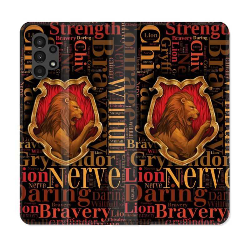 Housse Cuir Portefeuille pour Samsung Galaxy A13 4G Harry Potter Griffondor