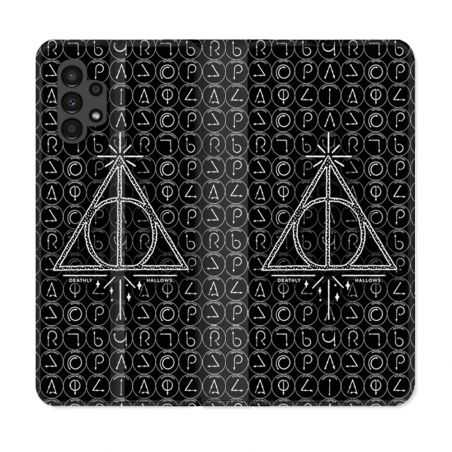 Housse Cuir Portefeuille pour Samsung Galaxy A13 4G Harry Potter Hollows Triangle Noir