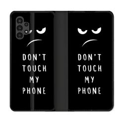 Housse Cuir Portefeuille pour Samsung Galaxy A13 4G Humour Don't Touch
