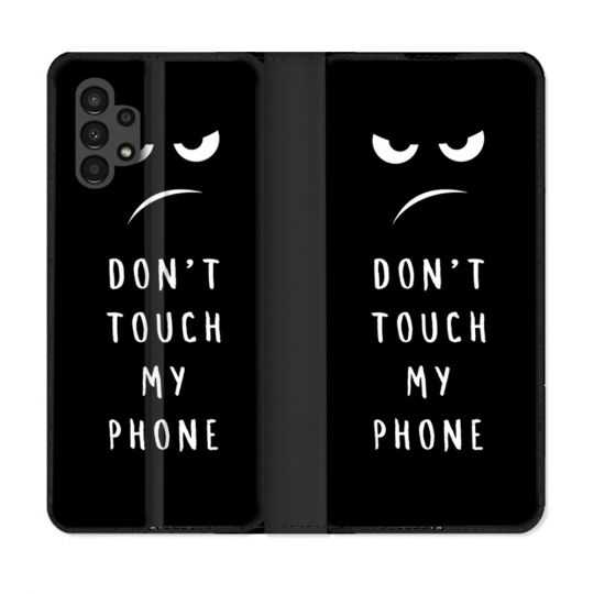 Housse Cuir Portefeuille pour Samsung Galaxy A13 4G Humour Don't Touch