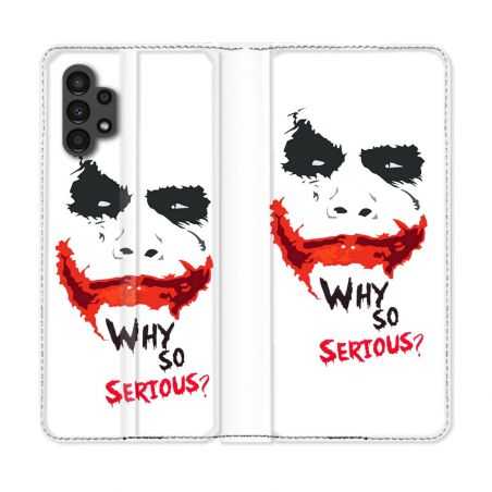 Housse Cuir Portefeuille pour Samsung Galaxy A13 4G Joker Blanc