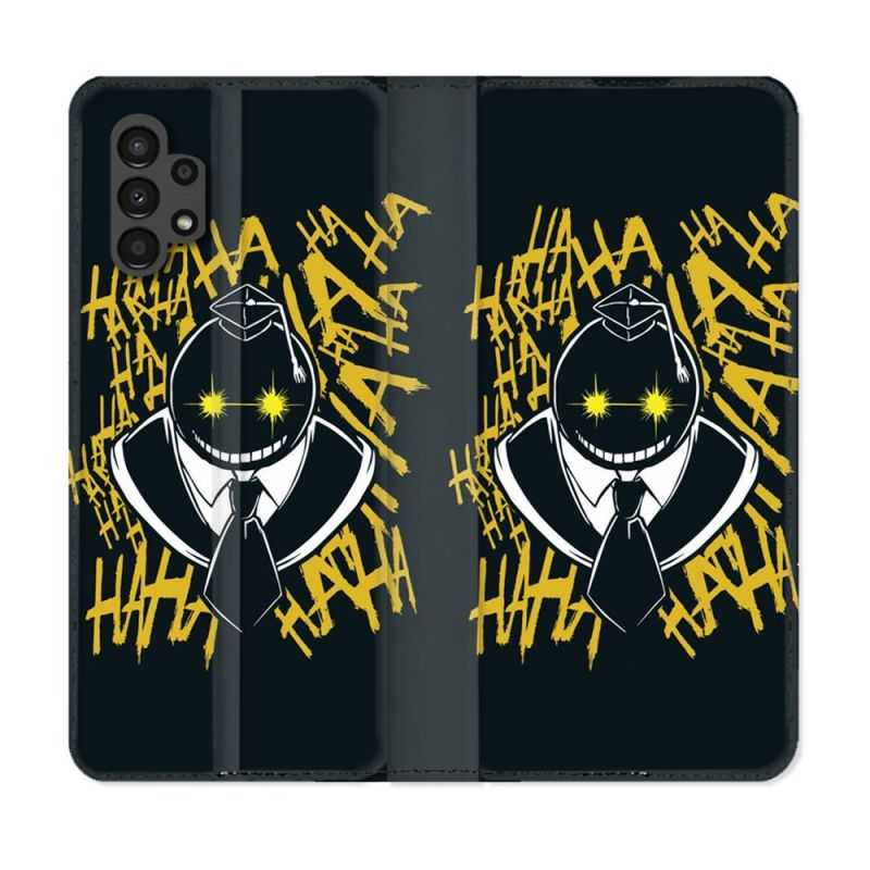 Housse Cuir Portefeuille pour Samsung Galaxy A13 4G Manga Assassination Classroom Kuro Noir